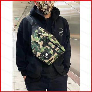BAPE Tạp Chí Phụ Kiện Gói Thể Thao Ngực Túi Dành Cho Nam Nữ Hợp Thời Trang Thương Hiệu Thắt Lưng Đeo Vai Túi Đeo Ngang Thời Trang