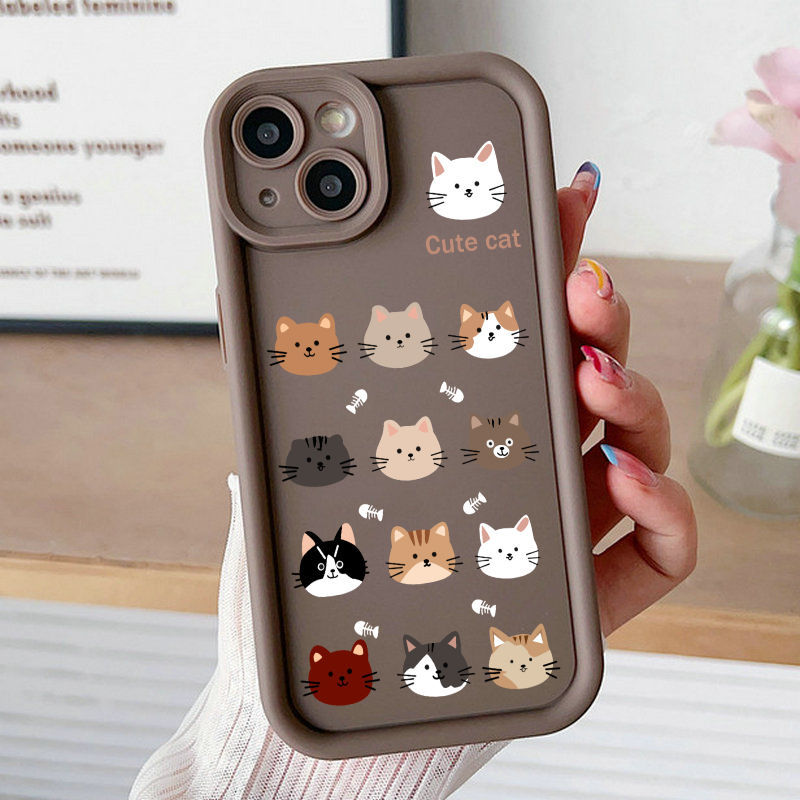 Ốp Lưng Cho Samsung Galaxy S26 S25 S24 S23 S22 S21 S20 Plus Ultra FE A04S A03S A02 M02 A12 M12 M32 A20 A30 A50S A30S Thiết Kế Mắt Thiên Thần Chống Rơi Họa Tiết Mèo Dễ Thương JGS136