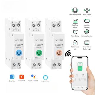 Tuya WiFi 1P 63A Bộ Ngắt Mạch Thông Minh Gắn Ray DIN Công Tắc Từ Xa Tự Động
