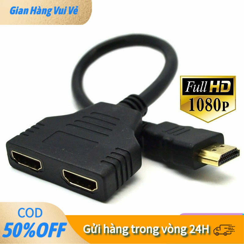 【48h】Đầu chia cổng HDMI, không cần cấp nguồn rời, dễ dàng mở rộng kết nối màn hình cho laptop, PC hoặc máy chơi game.