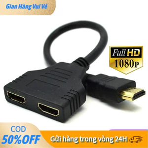 【48h】Đầu chia cổng HDMI, không cần cấp nguồn rời, dễ dàng mở rộng kết nối màn hình cho laptop, PC hoặc máy chơi game.