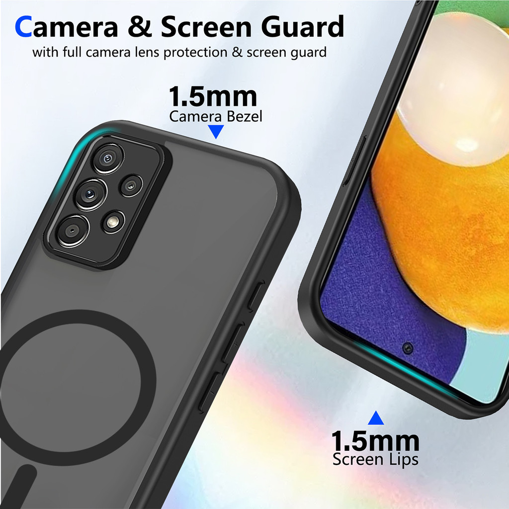 Ốp lưng Samsung A53 5G Vỏ thu hút từ tính màu đen mờ cho Ốp điện thoại Samsung Galaxy A53 5G