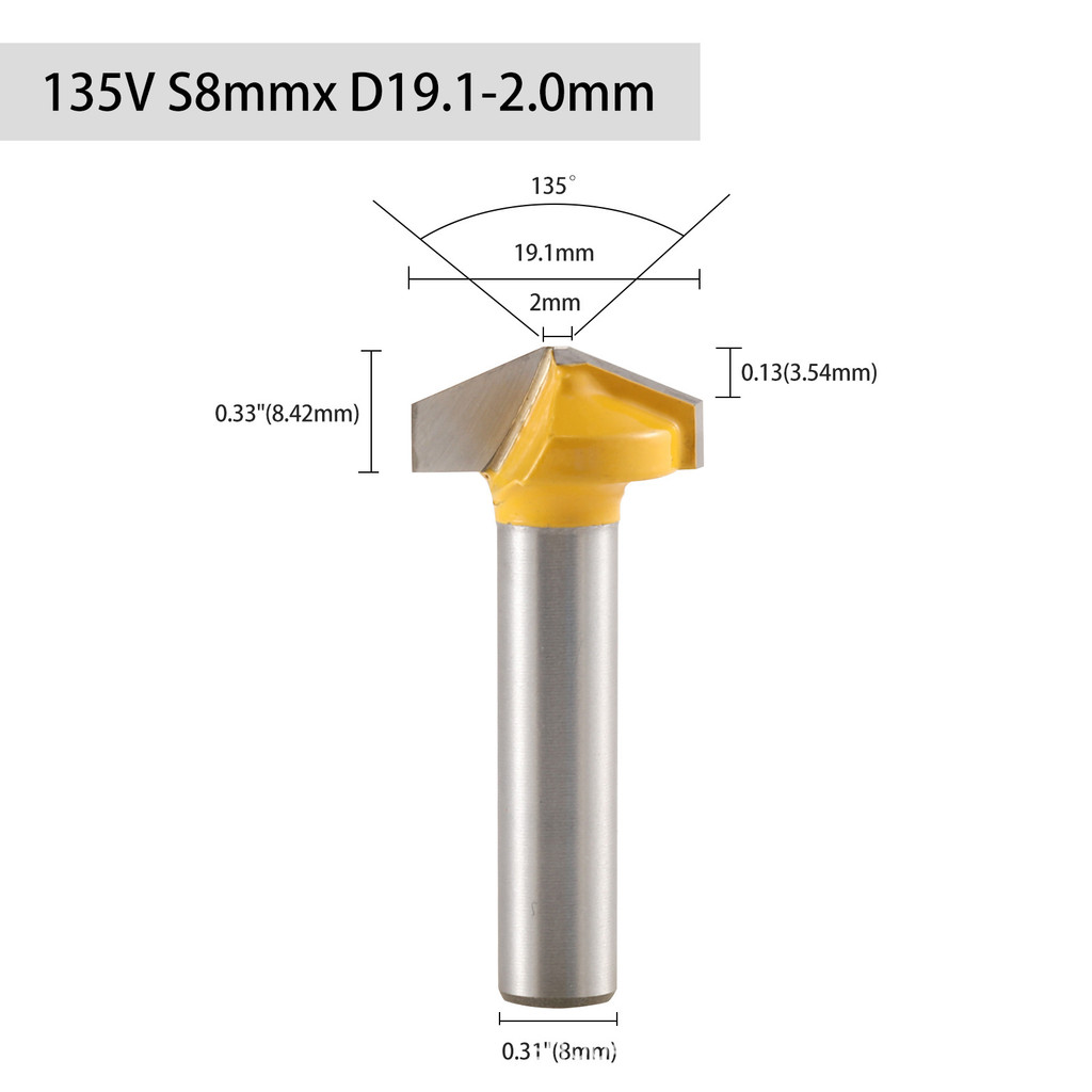 6 / 6.35 / 8 Tay Cầm Chế Biến Gỗ Hình Chữ V Boxer Dao Chàm 90°108°135°Máy vát gỗ cứng bằng gỗ nguyên khối UGIC