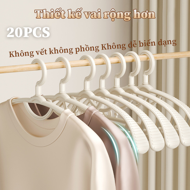 Móc Treo Quần Áo Chống Trượt Cao Cấp - Vai Rộng Dày Dặn, Giữ Form Áo Tốt, Móc Quần Áo Gia Đình Tiện Lợi