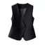 Áo Vest Classic Không Tay Màu Đen Cho Phụ Nữ Thu Đông