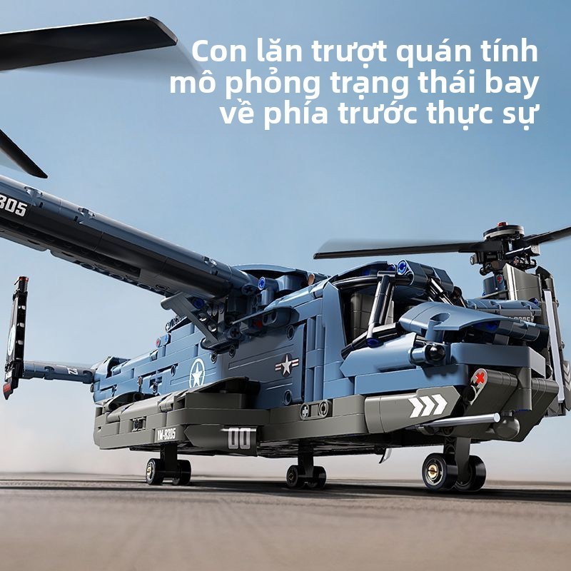 Của Cá Đại Bàng V22 Trực Thăng Khối Xây Dựng Trẻ Em Giáo Dục Lắp Ráp Đồ Chơi Mô Hình Bé Trai Bé Gái Quà Tặng