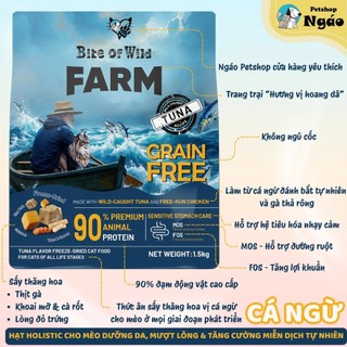 Hạt Cho Mèo Bite Of Wild Farm 50g - Mẫu Thử Tiện Lợi Có Topping Thịt Sấy Không Ngũ Cốc