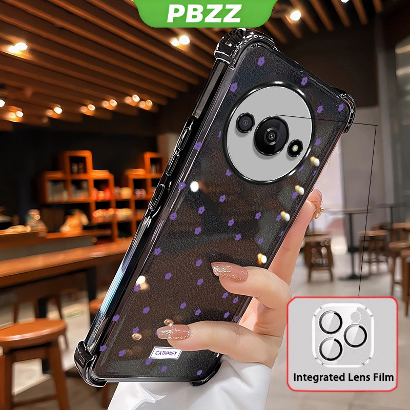 FOR ốp lưng Ốp Lưng Cho xiaomi redmi a3 2024 4g Vỏ Điện Thoại Vỏ Mềm Silicon Chống Sốc Thiết Kế Mới Thẩm Mỹ Trong Suốt Hoa Với Ống Kính Phim SJJETMPLH01