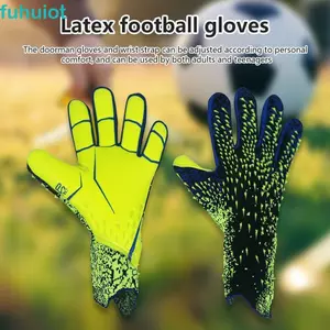 FUHUIOT 1 Đôi Găng Tay Thủ Môn Trẻ Em, Cao Su Chống Trơn Trượt, Bảo Vệ Ngón Tay Hai Lớp, Cổ Tay Trận Đấu Bóng Đá