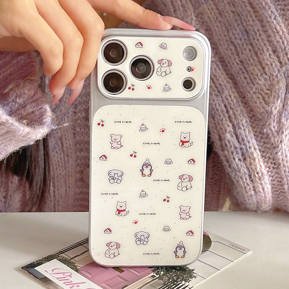 Ốp điện thoại mạ chó Penguin cho iPhone 17 Pro Max 16 15 14 Vỏ bảo vệ chống sốc