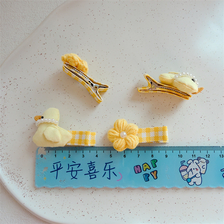 Kẹp Tóc Hoa Hình Vịt Dễ Thương, Phù Hợp Cho Bé Gái