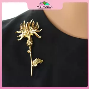 MYPANDA Áo Thun Thổ Cẩm Hoa Thistle Nam/Nữ, Two Tone Cây Cỏ với Chi Tiết Kim Loại