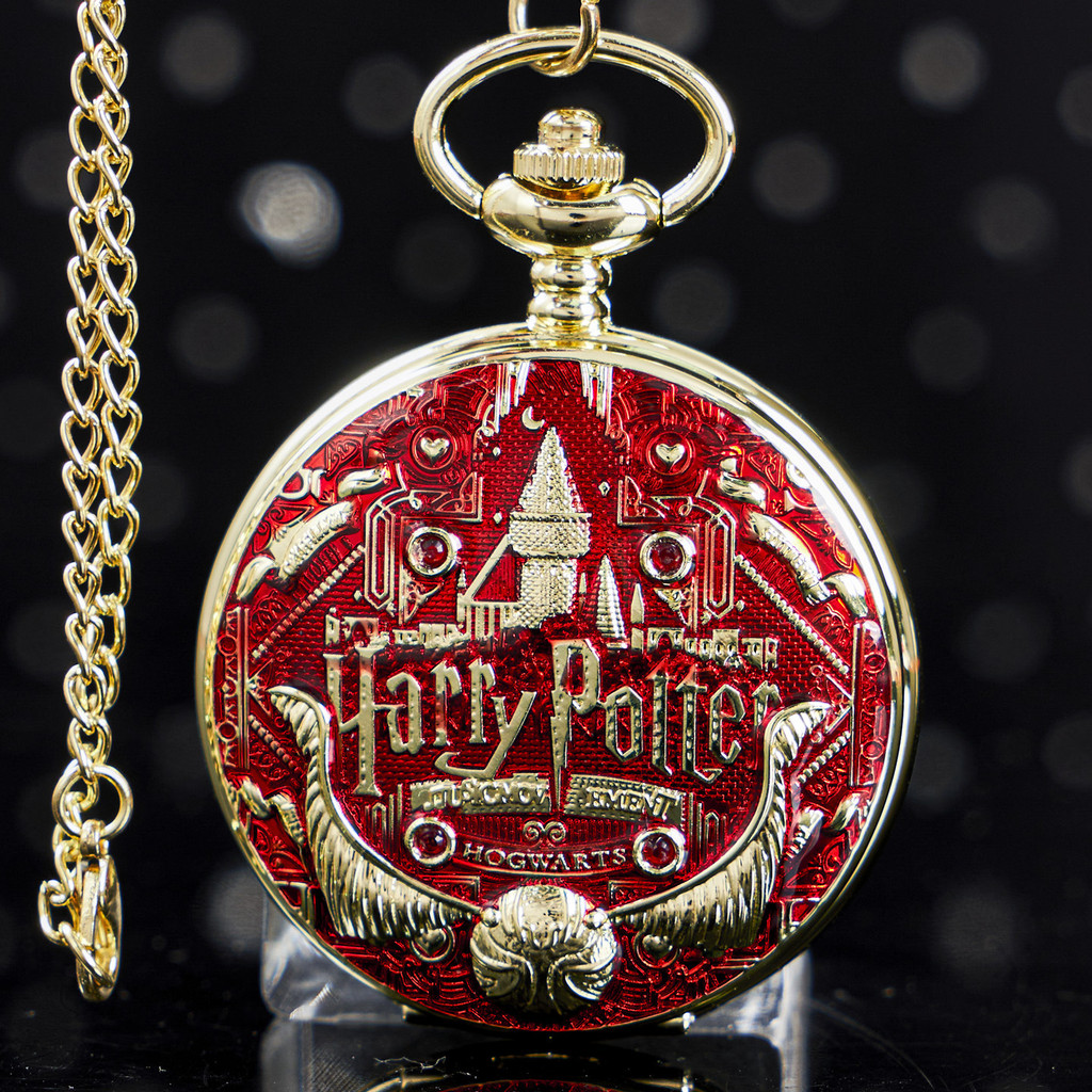 Đồng hồ treo tường phong cách Harry Potter - đồng hồ retro với thiết kế phong cảnh biển vàng và mặt số bằng thạch anh