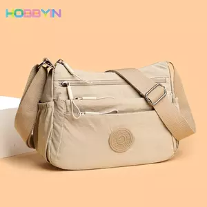 Túi xách nhiều túi HOBBYIN, Túi đeo chéo có dây đeo có thể điều chỉnh thông thường, Ví du lịch nhiều lớp chống thấm nước màu trơn nhẹ để sử dụng mua sắm làm việc du lịch