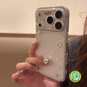 Ốp Điện Thoại Handmade Cho Xiaomi Poco C85 C75 C71 C65 C61 C55 C51 C50 C40 C3 F8 F7 Ultra F6 F5 F4 F3 GT F2 Pro 5G 4G Cover Hoạt Hình Dễ Thương Ngọc Trai Mèo Kitty Trong Suốt Vỏ Mềm