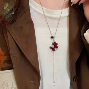 Mặt dây chuyền thời trang đơn giản Floing zircon pony từ kim loại, phù hợp làm phụ kiện trang sức và quà tặng
