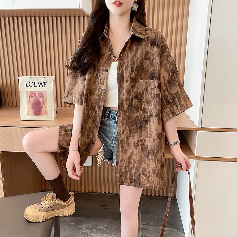 Áo sơ mi chống nắng tay ngắn phong cách retro độc đáo, họa tiết hoa mới mùa hè, kiểu dáng Hong Kong, hợp thời trang.