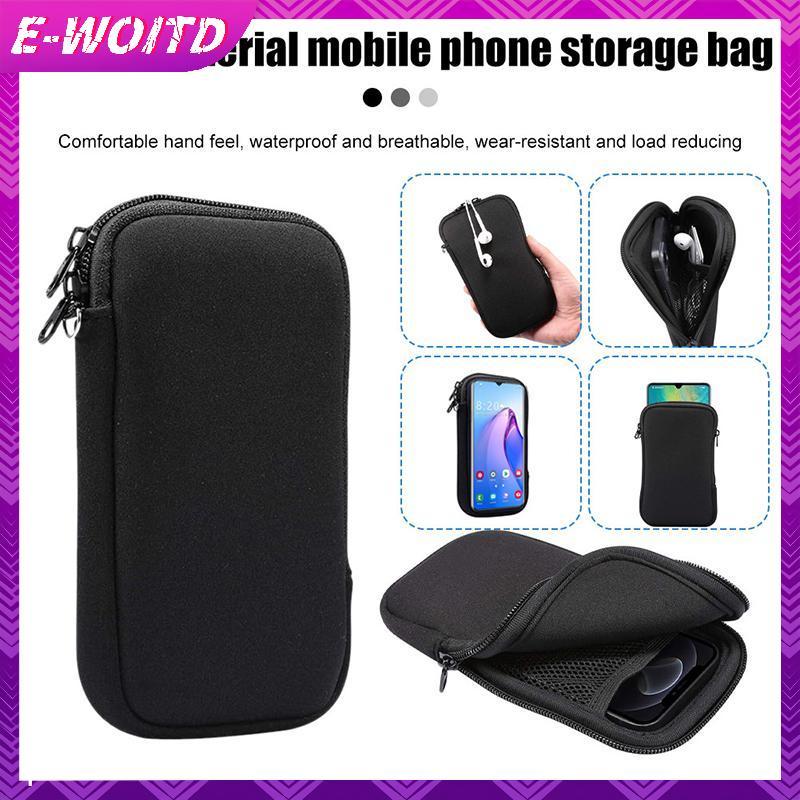 E-WOITD Đa Năng Neoprene Túi Điện Thoại Mềm Nhẹ Dây Kéo Túi Chống Xẻng Cho Văn Phòng Và Gia Đình Sử Dụng E-WOITD