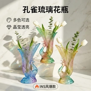 Phong Cách Mới Phượng Hoàng Bình Thủy Tinh Sắp Xếp Hoa Lối Vào Tủ Trưng Bày Ánh Sáng Châu Âu Phong Cách Sang Trọng Nghệ Thuật Trang Trí 9DBI