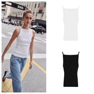 Áo Vest dệt kim cổ không tay màu trơn mùa xuân ZA 3519002