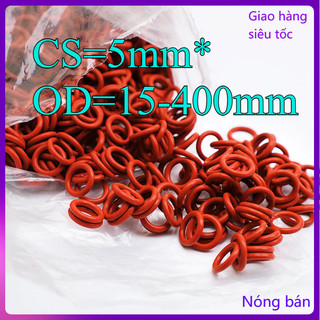 Vòng đệm vòng chữ O silicon màu đỏ CS5mm * OD15-400mm vòng chống thấm nước thành phần niêm phong chịu nhiệt độ cao [JYD-ZZ-Z]