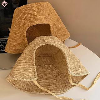 [PCW-T] Vải Lanh Ống Hút Nành Cho Nữ Mũ Chống Nắng Nơ Mũ Đi Biển Lớn Vành Rộng Cloche Mũ Chapeau Femme Ren Ngoài Trời Mùa Hè