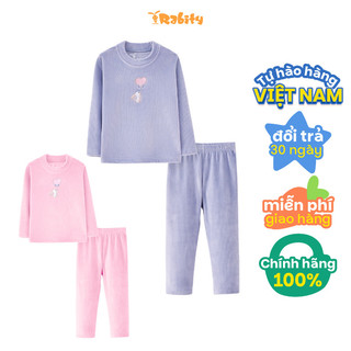 Bộ nỉ dài tay bé gái Rabity 966.006
