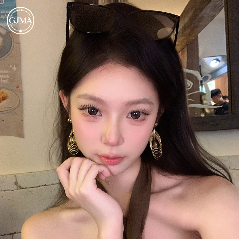 Bông tai giọt nước phóng đại, phụ kiện nữ cao cấp và thời trang