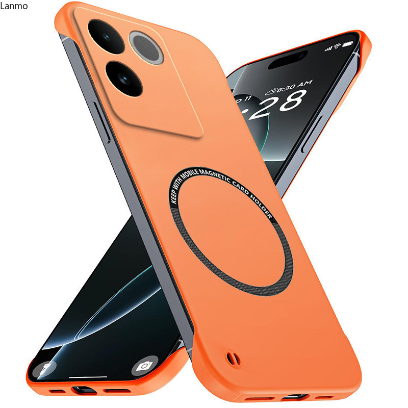 Mỏng Từ Tính Không Khung Cho VIVO S17e T2 iQOO Z7 Pro 5G Ốp Điện Thoại Mờ Chống Trầy Xước Vỏ PC Cứng Không Biên Giới Giáp Chống Sốc