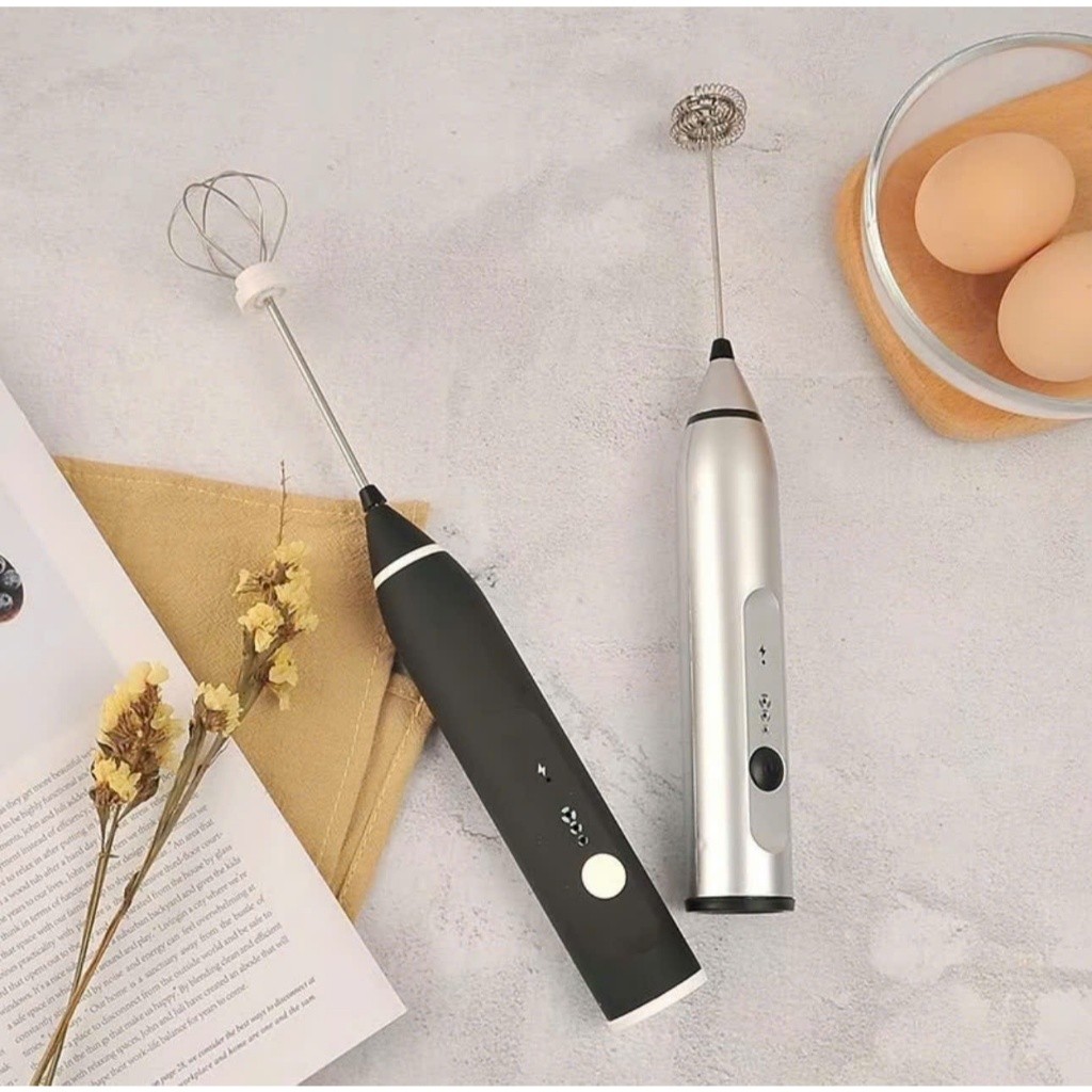 Máy tạo bọt cafe mini 3 tốc độ sử dụng pin, đánh trứng mini cầm tay không dây SẠC USB