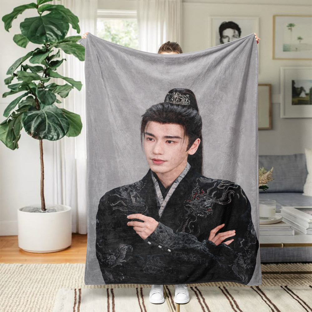 Đuổi Ngọc Zhang Linghe In Hình Chăn Flannel Mềm Mại Một Mặt Ném Chăn Cho Người Hâm Mộ