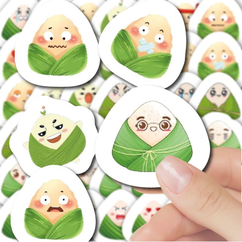 Ngày Lễ 250 Miếng q Phiên Bản Rồng Thuyền Lễ Hội Dán Hoạt Hình Dễ Thương Lễ Hội Zongzi Đóng Gói Quà Tặng Trang Trí Miếng Dán 3.33