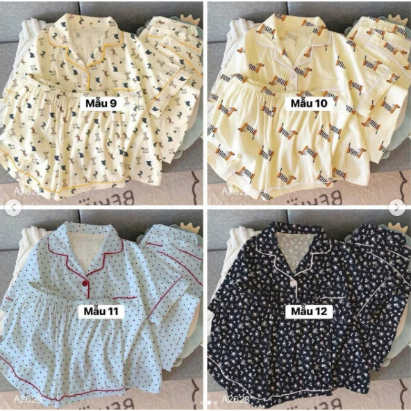 BỘ PYJAMA NỮ 3 MÓN 12 MẪU