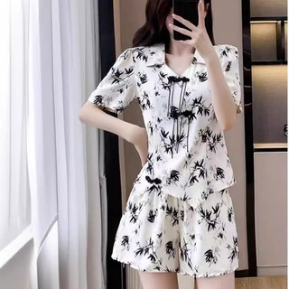 Bộ thời trang phong cách Trung Hoa cổ điển mới, phiên bản mùa hè, thanh lịch, tôn dáng, thời thượng và trẻ trung, gồm áo