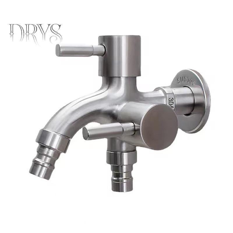 (TFT) Vòi Inox 304 Một Vào Hai Ra Đa Năng Hai Đầu Ra Vòi Máy Giặt Ngoài Trời Bồn Rửa Vườn Vòi Bể Bơi MỚI