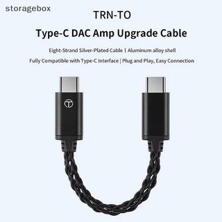 [Hộp lưu trữ] TRN TO Type C sang Type C DAC Amp Cáp nâng cấp Bộ chuyển đổi Hifi Bộ khuếch đại tai nghe Dây mạ bạc 8 sợi cho điện thoại TRN TE PRO Đẹp