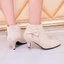 VNMZG34-39 Kích Thước Lớn Phong Cách Mới Mờ Da Lộn Nơ Giày Bốt Ngắn Ngọc Trai Trang Trí Lưng Dây Kéo Stiletto Mũi Nhọn Giày Thời Trang