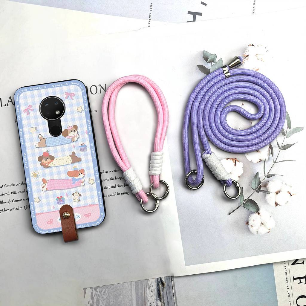 Vỏ điện thoại TPU cho Nokia 6.2 / 7.2, chống va đập, chống thấm nước, bảo vệ toàn diện, dây đeo bền, họa tiết hoạt hình