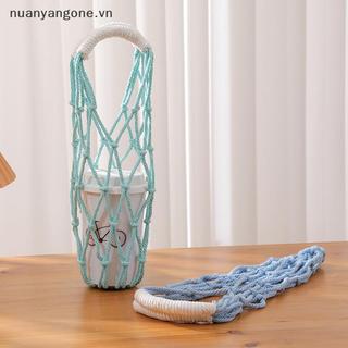 Túi lưới dệt di động đựng chai rỗng/cốc, túi đựng chai nước có thể gập lại, thiết kế thực tế