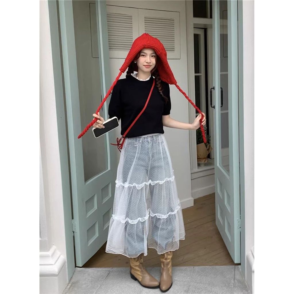Váy ren giữa chiều dài mùa xuân, phong cách mới và Y2K ballet - Milyfashion I51A