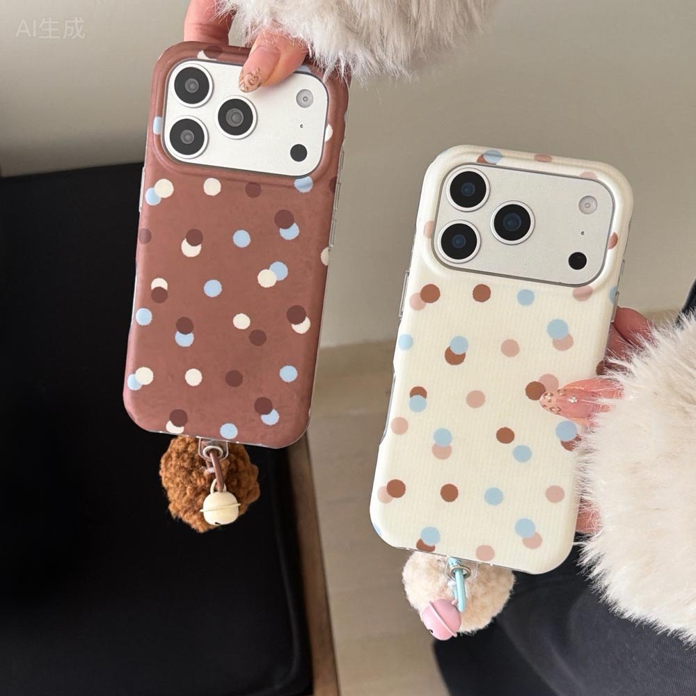 Ốp lưng cứng Tương thích với iPhone 13 14 14Pro 14ProMax 15 15Pro 15ProMax 16 16Pro 16ProMax 17 17Pro 17ProMax Ốp họa tiết tương phản chấm bi