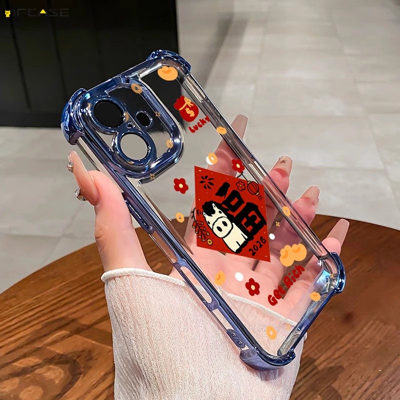 Dành Cho Redmi Note 12 12R 11 11T 10 10T Pro 12S Turbo Lite 4G 5G Ốp Điện Thoại 2026 Ngựa Đỏ Vàng Tết Nguyên Đán Chúc Mừng Văn Bản Làm Giàu Hoa Hoạt Hình Dễ Thương Vỏ Mềm