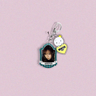 Kpop Idols Karina Giselle Keychain 2pcs/Set Cartoon Cute Double Sides Acrylic Printing Pendant Backpack Accessories