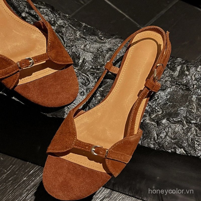 Vintage OneStrap Flat Sandals dành cho nữ Thiết kế độc đáo OpenToe Kỳ nghỉ phong cách La Mã thông thường