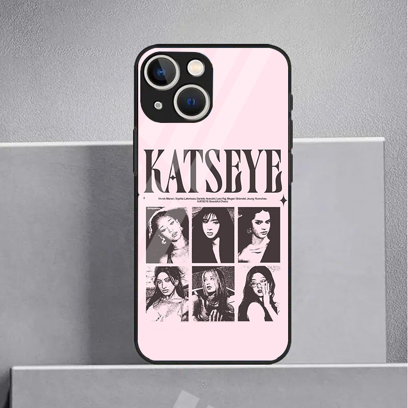 Ốp Điện Thoại Kính KATSEYE 01 Cho IPhone 16 15 14 13 12 11 Pro XR XS Max Plus Mini X XR 8 7 6s SE2 / 3