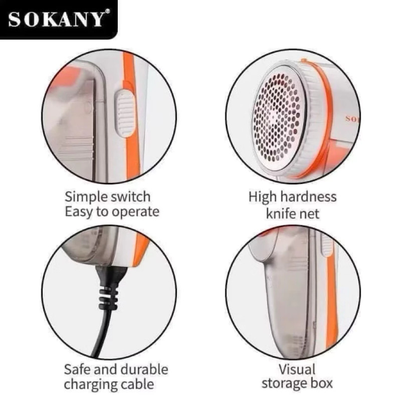 Máy Cắt Lông Xù Quần áo - Máy Cầm Tay Dùng Lưỡi 3 Lá Cắt Mạnh Mẽ, Sạc Điện Cung Lợi, Khử Xù Hiệu Quả Cho Mọi Chất Vải