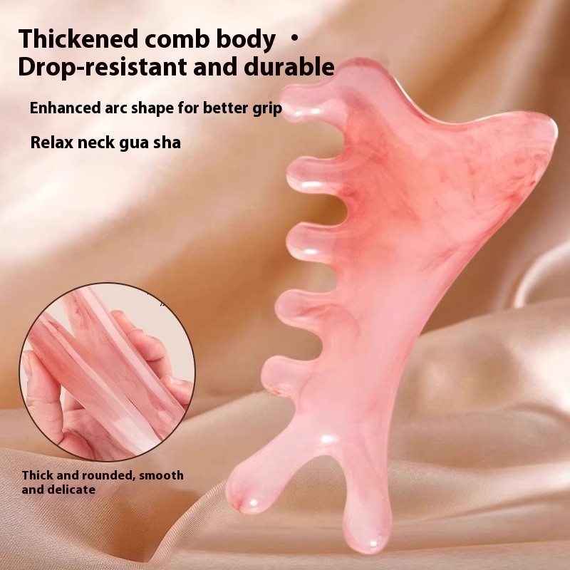 Lược Massage da đầu bằng nhựa 4 trong 1 - Dụng cụ cạo mặt trị liệu kinh tuyến