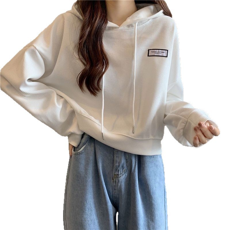 Áo hoodie nữ dáng rộng có mũ trùm đầu, phiên bản Hàn Quốc phù hợp mùa thu đông