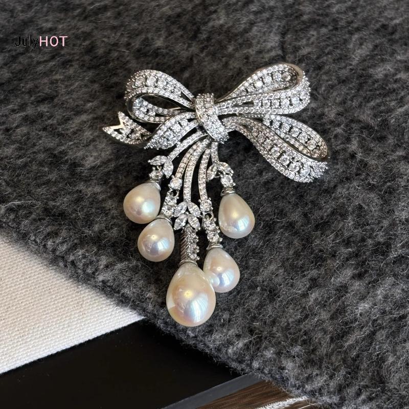 Trâm cài tóc handmade zircon ngọc trai sang trọng, phù hợp làm corsage hoặc quà tặng