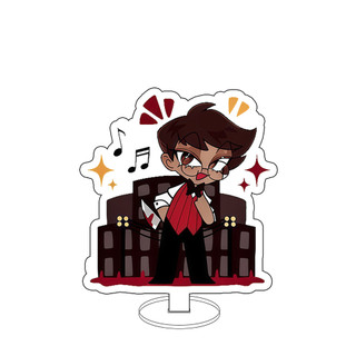 For Anime Hazbin Hotel Vox Alastor Lucifer Morningstar Q Version 10cm Acrylic Stand Desktop Ornament Cartoon Cute